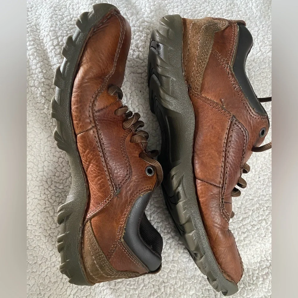 CAT Caterpillar Men’s Brown Leather Lace Up Oxford Shoes Size 8